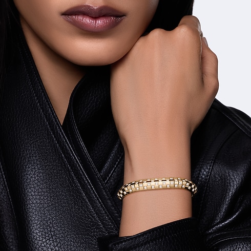 Bracelet double rang Le Damier de Louis Vuitton, or jaune et diamants Joaillerie Catégories Bracelets | LOUIS VUITTON (Zoom produit)