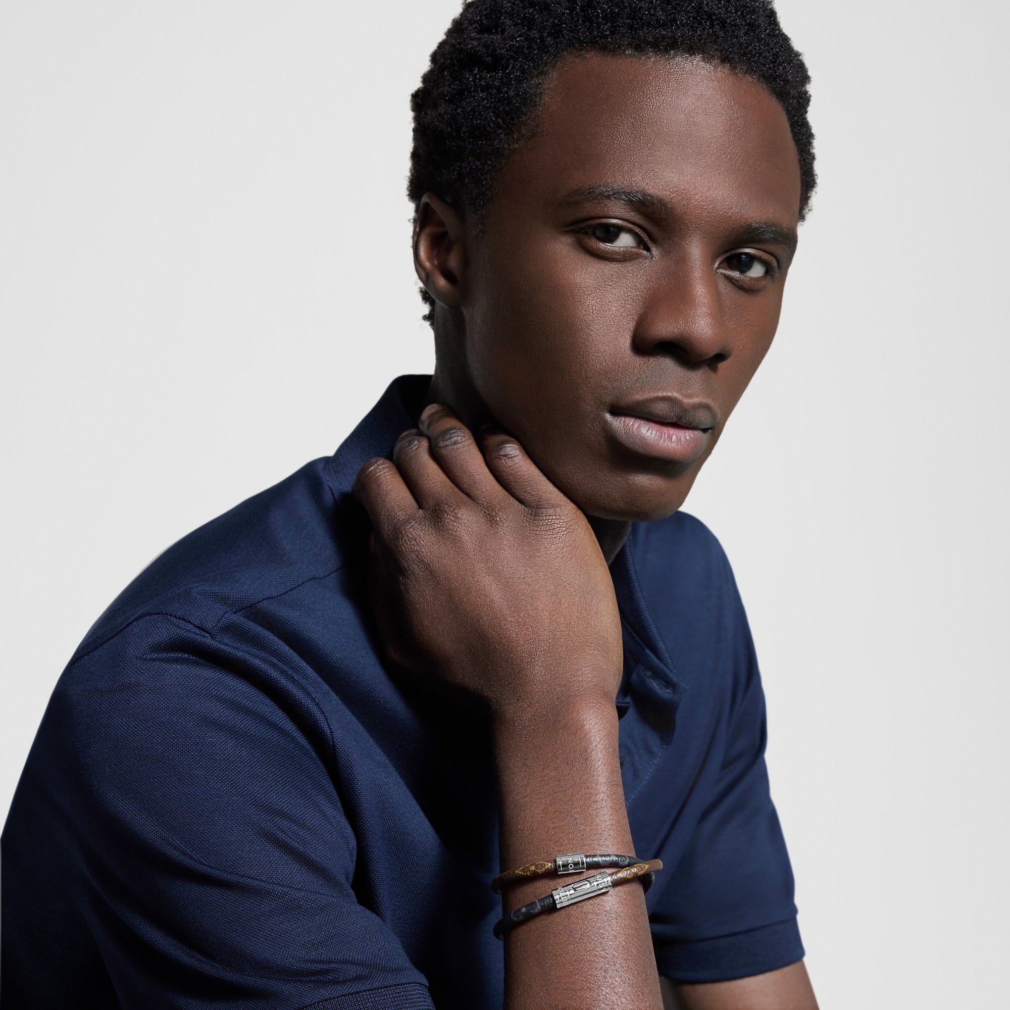 Bracelet en cuir Keep It Double Toile Monogram Homme Bijoux Bracelets | LOUIS VUITTON (Zoom produit)