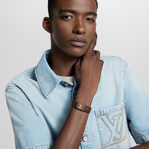 Bracelet LV Slim Toile Monogram Homme Bijoux Bracelets | LOUIS VUITTON (Zoom produit)