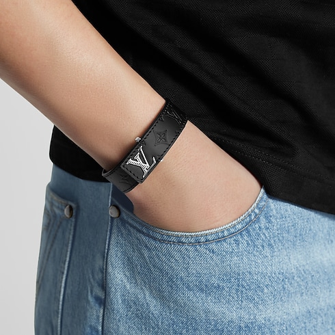 Bracelet LV Slim Shadow Monogram Shadow Homme Bijoux Bracelets | LOUIS VUITTON (Zoom produit)