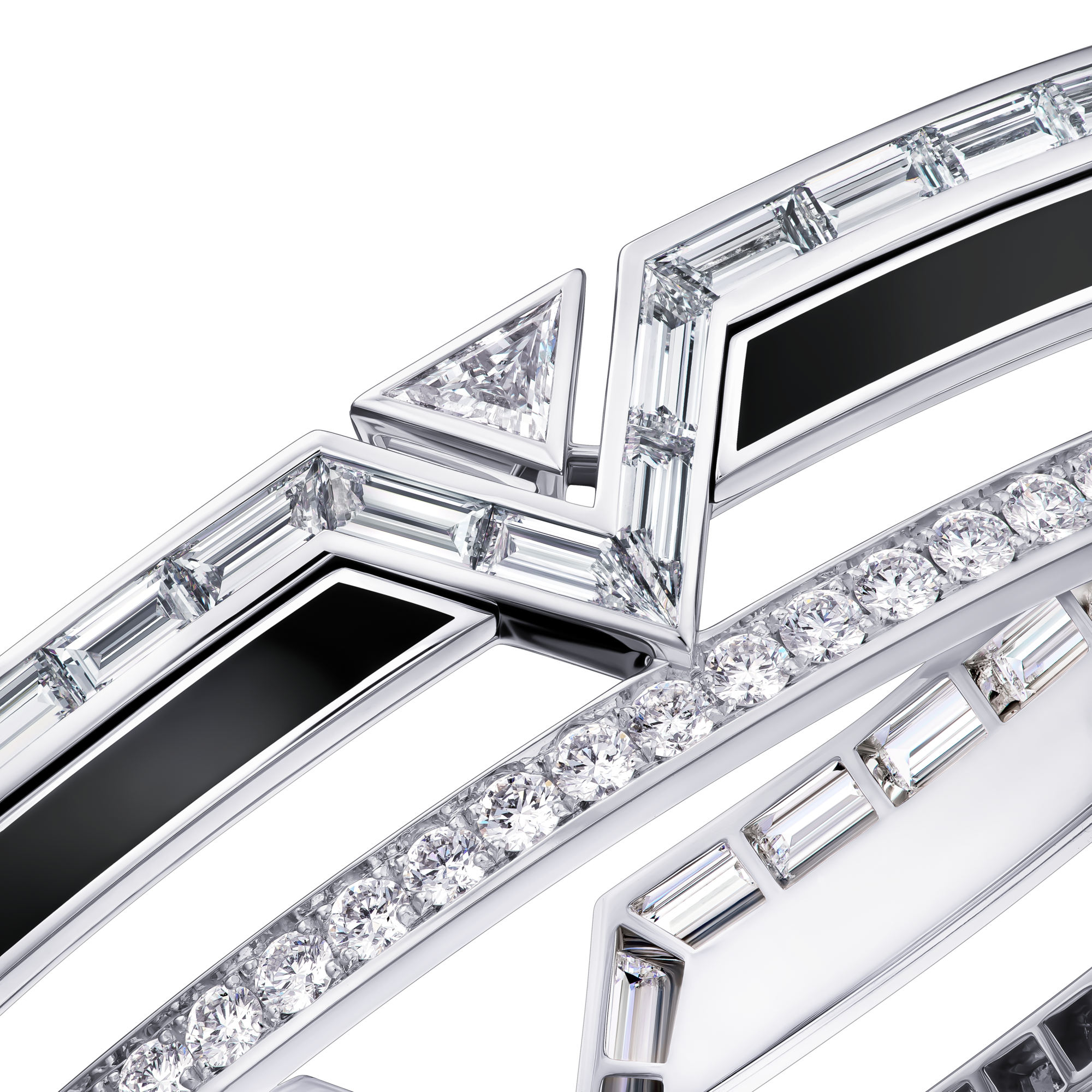 Bracelet Pure V, or blanc, laque noire et diamants  Les Extraordinaires Joaillerie Bracelets | LOUIS VUITTON (Zoom produit)