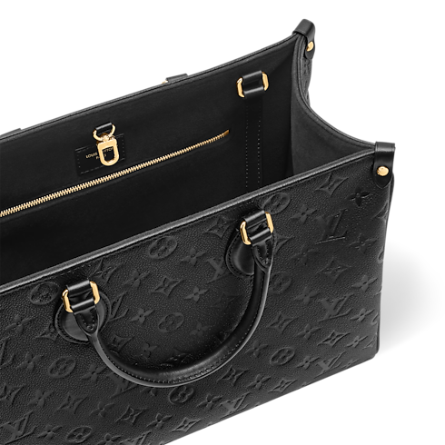 Cabas OnTheGo MM Cuir Monogram Empreinte Femme Sacs à main Sacs à main | LOUIS VUITTON (Zoom produit)