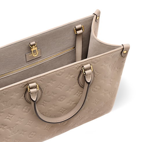 Cabas OnTheGo MM Cuir Monogram Empreinte Femme Sacs à main Sacs à main | LOUIS VUITTON (Zoom produit)