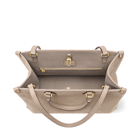 Cabas OnTheGo MM Cuir Monogram Empreinte Femme Sacs à main Sacs à main | LOUIS VUITTON (Zoom produit)