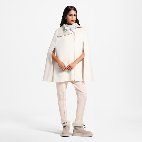 Cape double-face à col côtelé Femme Prêt-à-porter Manteaux et vestes | LOUIS VUITTON (Zoom produit)