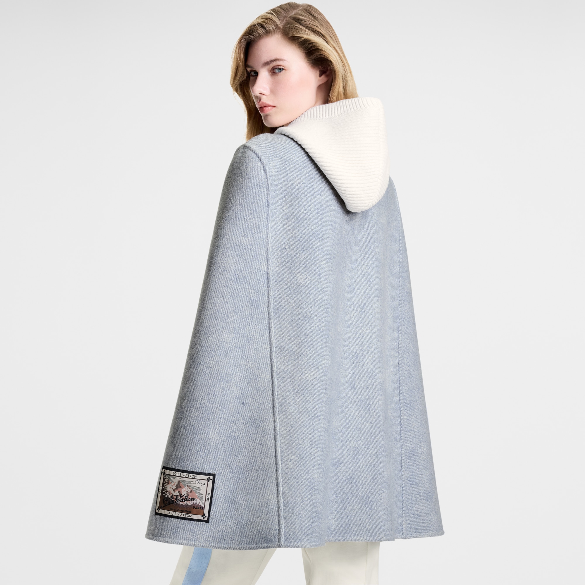 Cape double-face à effet denim  Femme Prêt-à-porter Manteaux et vestes | LOUIS VUITTON (Zoom produit)