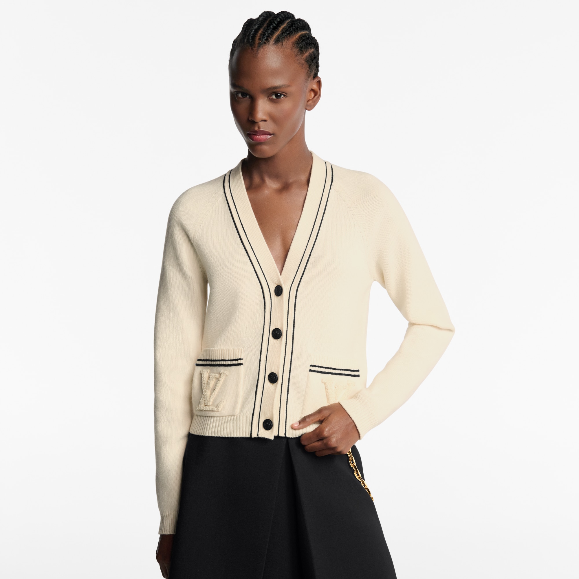 Cardigan à fines rayures  Femme Prêt-à-porter Maille | LOUIS VUITTON (Zoom produit)