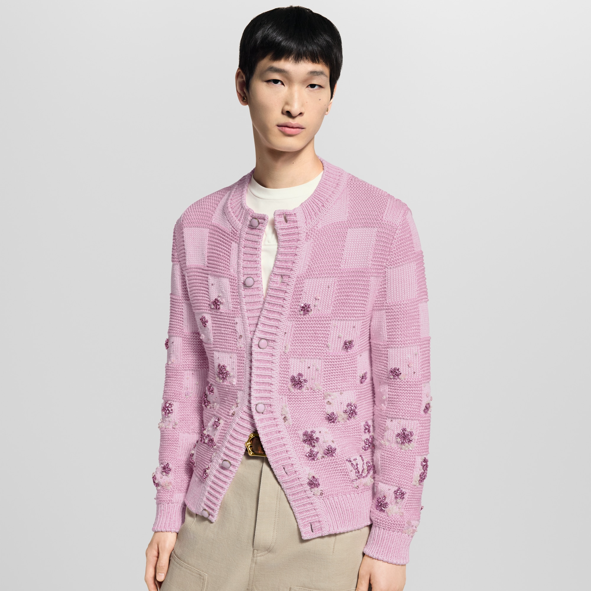 Cardigan Damier brodé  Homme Prêt-à-porter Tout le prêt-à-porter | LOUIS VUITTON (Zoom produit)