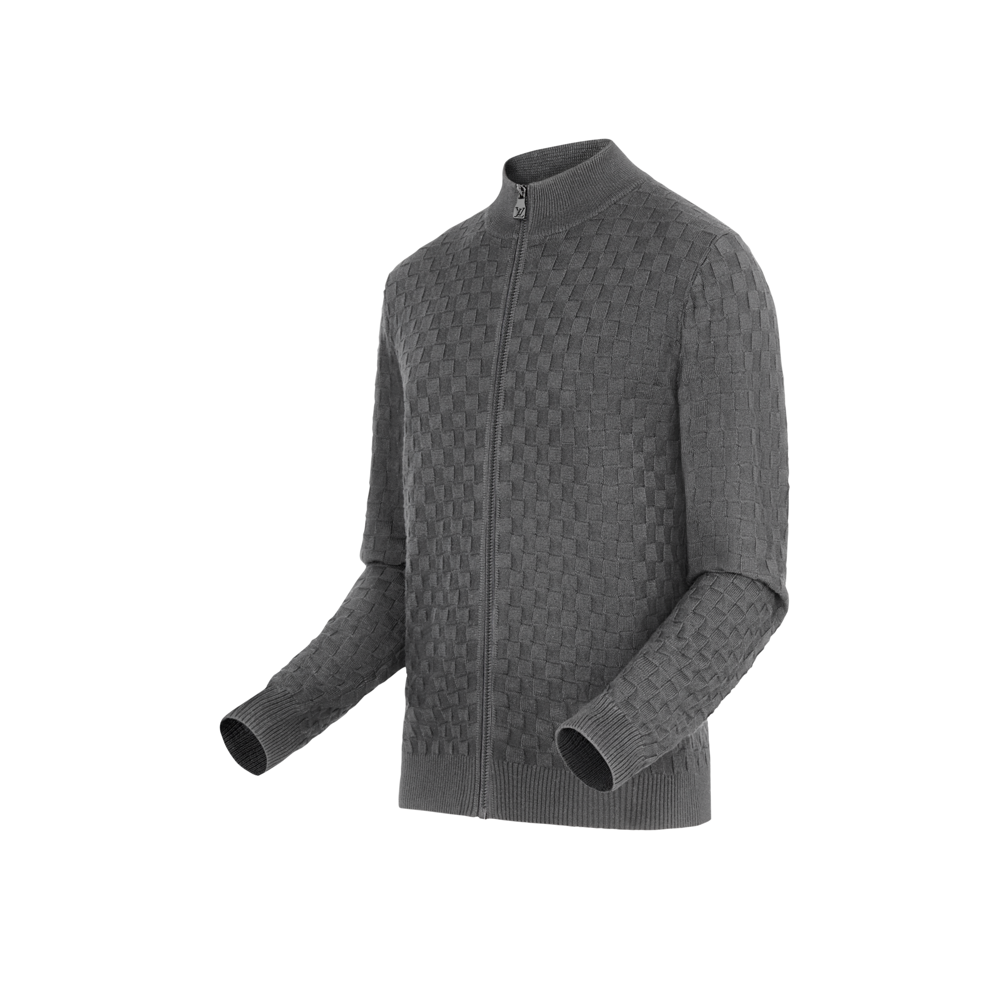 Cardigan zippé à motif Damier  Homme Prêt-à-porter Maille et sweatshirts | LOUIS VUITTON (Zoom produit)