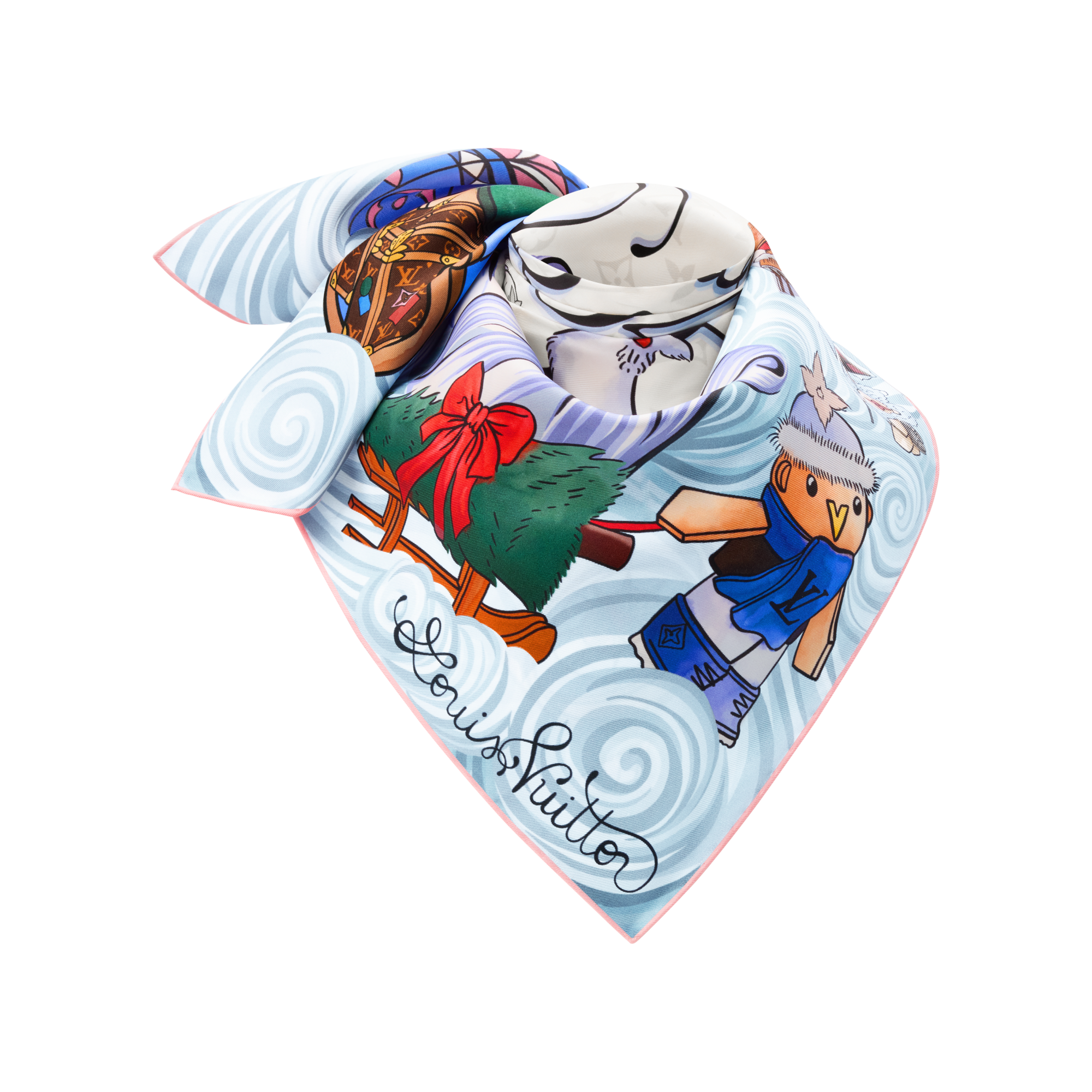 Carré Vivienne Winter Holiday 90 S00 Femme Accessoires Carrés de soie et bandeaux | LOUIS VUITTON (Zoom produit)