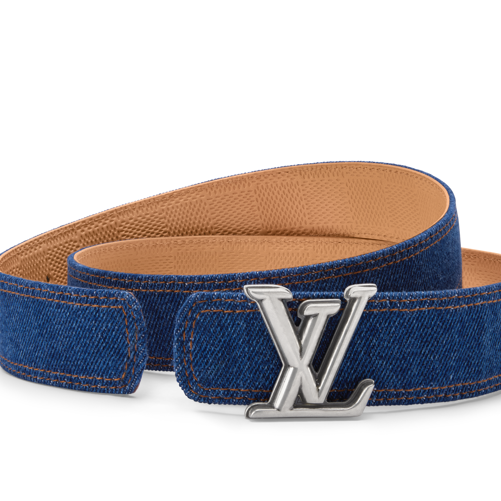 Ceinture LV Dimension Denim 35 mm réversible  Homme Accessoires Ceintures | LOUIS VUITTON (Zoom produit)