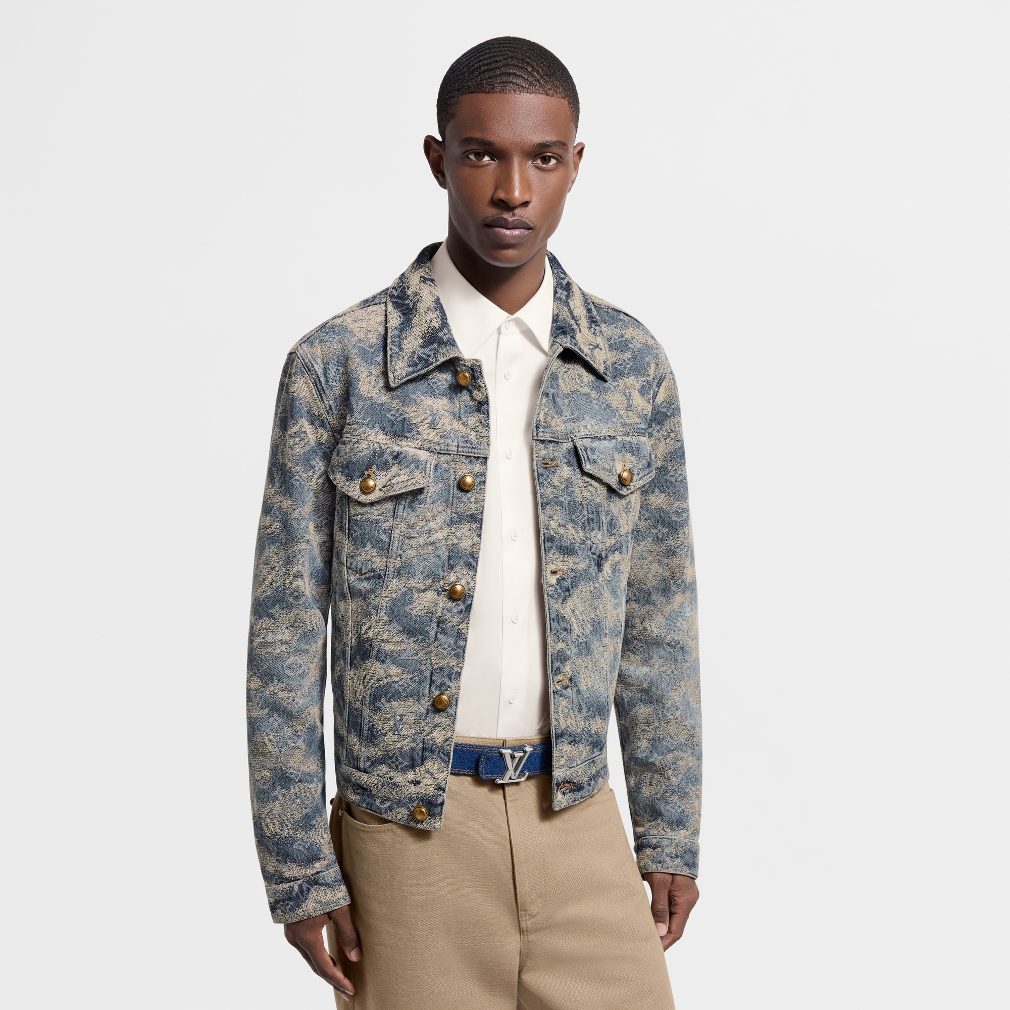 Ceinture LV Dimension Denim 35 mm réversible  Homme Accessoires Ceintures | LOUIS VUITTON (Zoom produit)