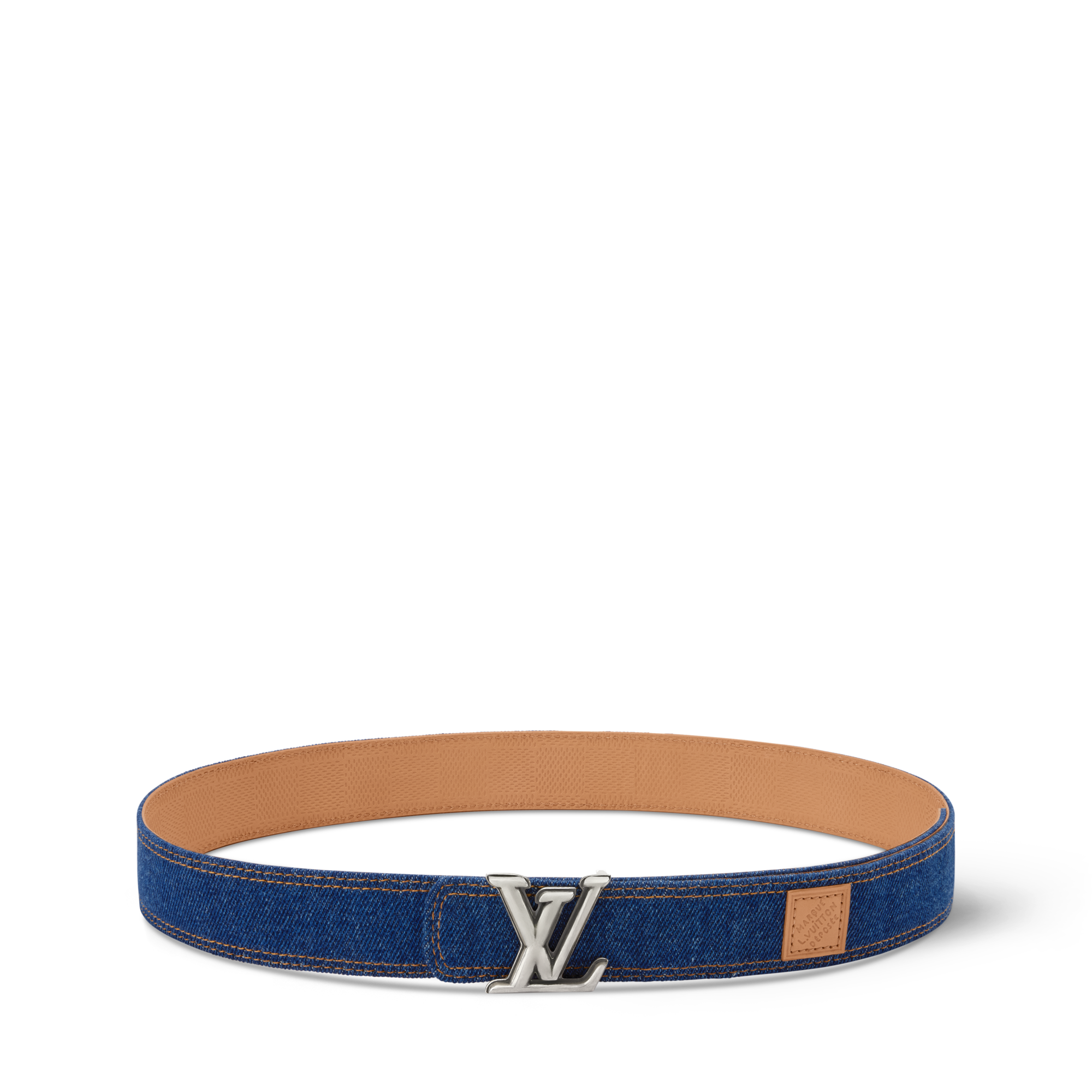Ceinture LV Dimension Denim 35 mm réversible  Homme Accessoires Ceintures | LOUIS VUITTON (Zoom produit)