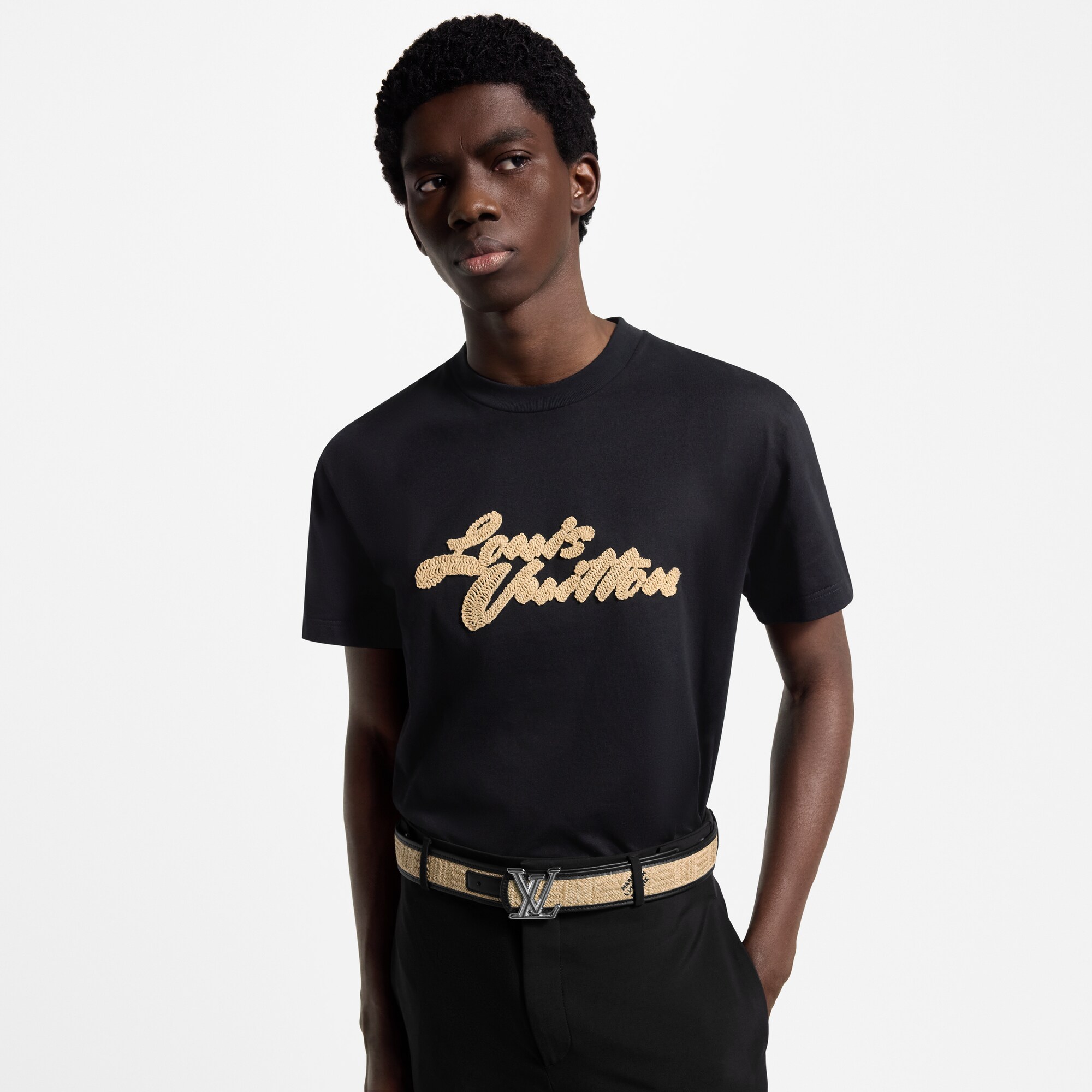 Ceinture LV Dimension Raffia 40 mm réversible  Homme Accessoires Ceintures | LOUIS VUITTON (Zoom produit)