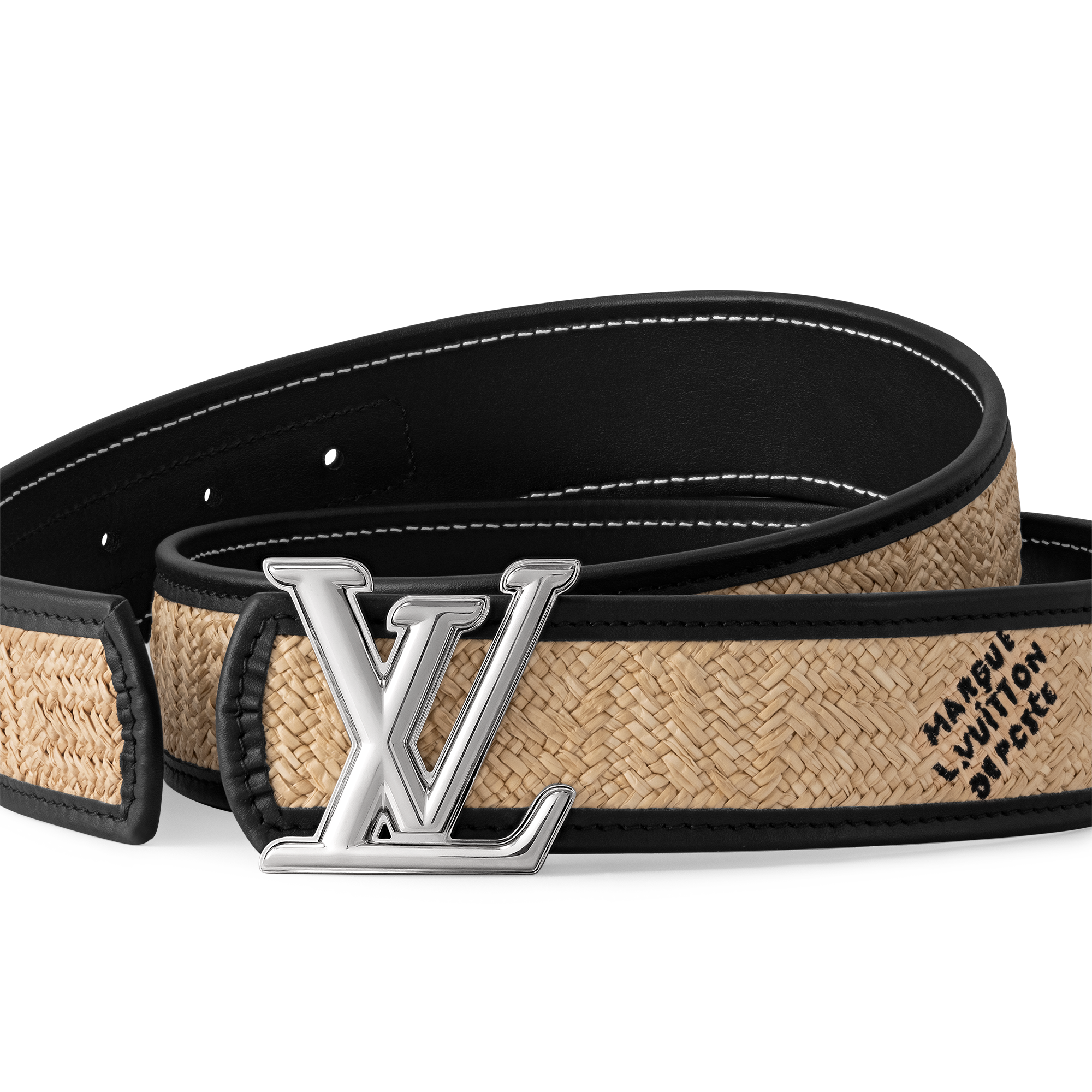 Ceinture LV Dimension Raffia 40 mm réversible  Homme Accessoires Ceintures | LOUIS VUITTON (Zoom produit)