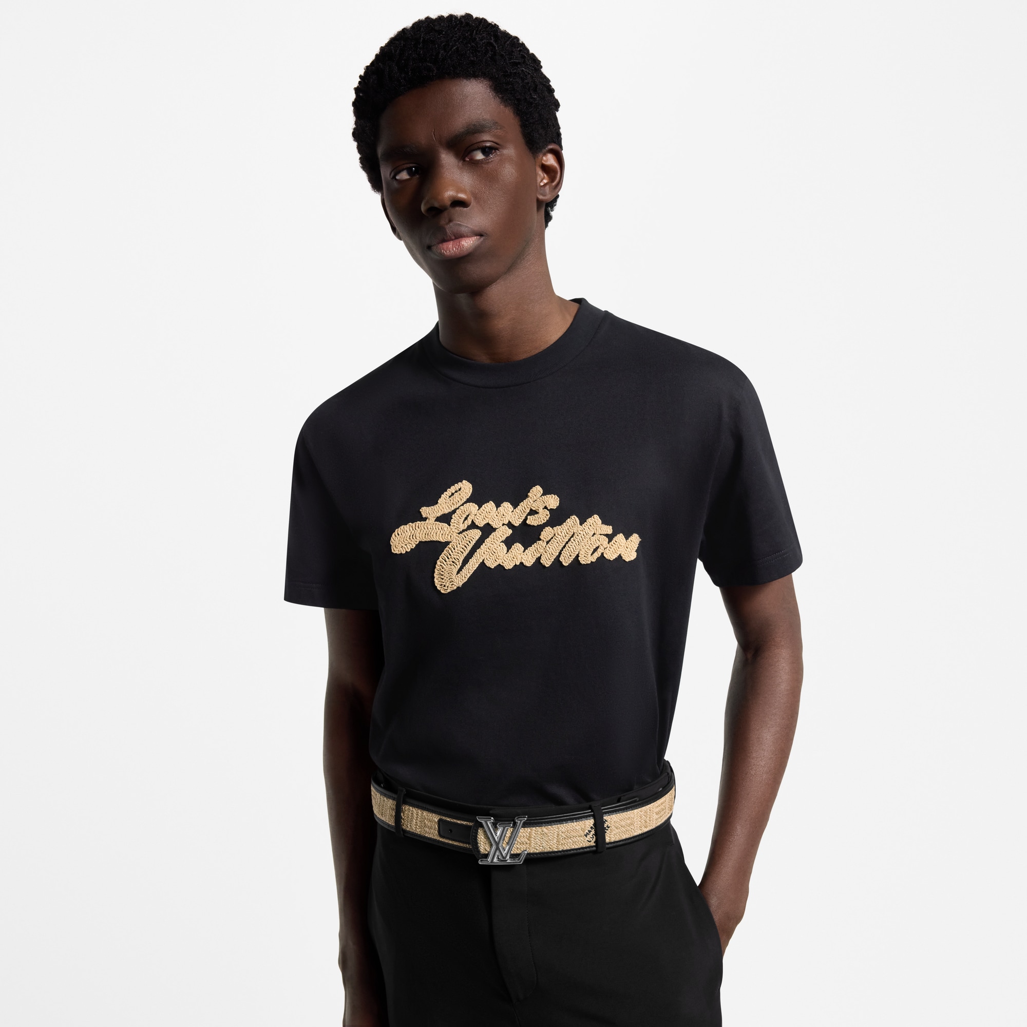 Ceinture LV Dimension Raffia 40 mm réversible  Homme Accessoires Ceintures | LOUIS VUITTON (Zoom produit)