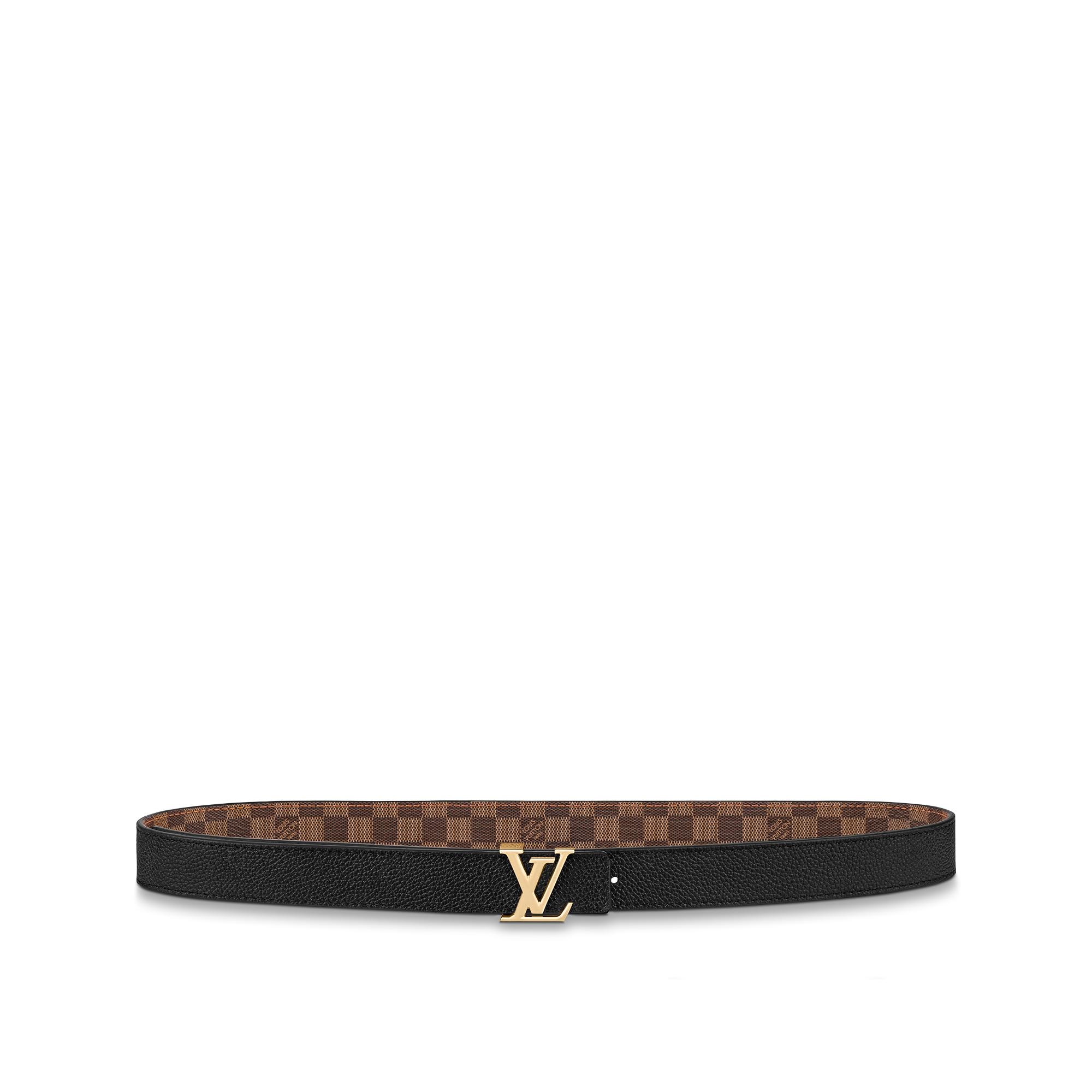 Ceinture LV Iconic 25 mm réversible Toile Damier Ébène