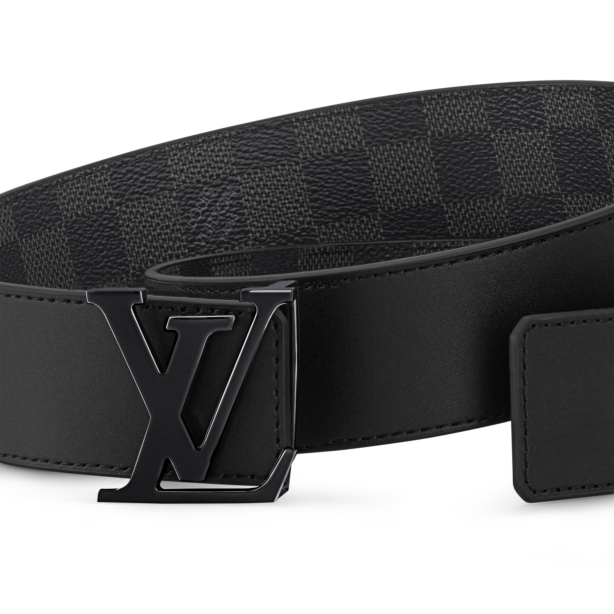 Ceinture LV Initiales 40 mm réversible Toile Damier Graphite Homme Accessoires Ceintures | LOUIS VUITTON (Zoom produit)
