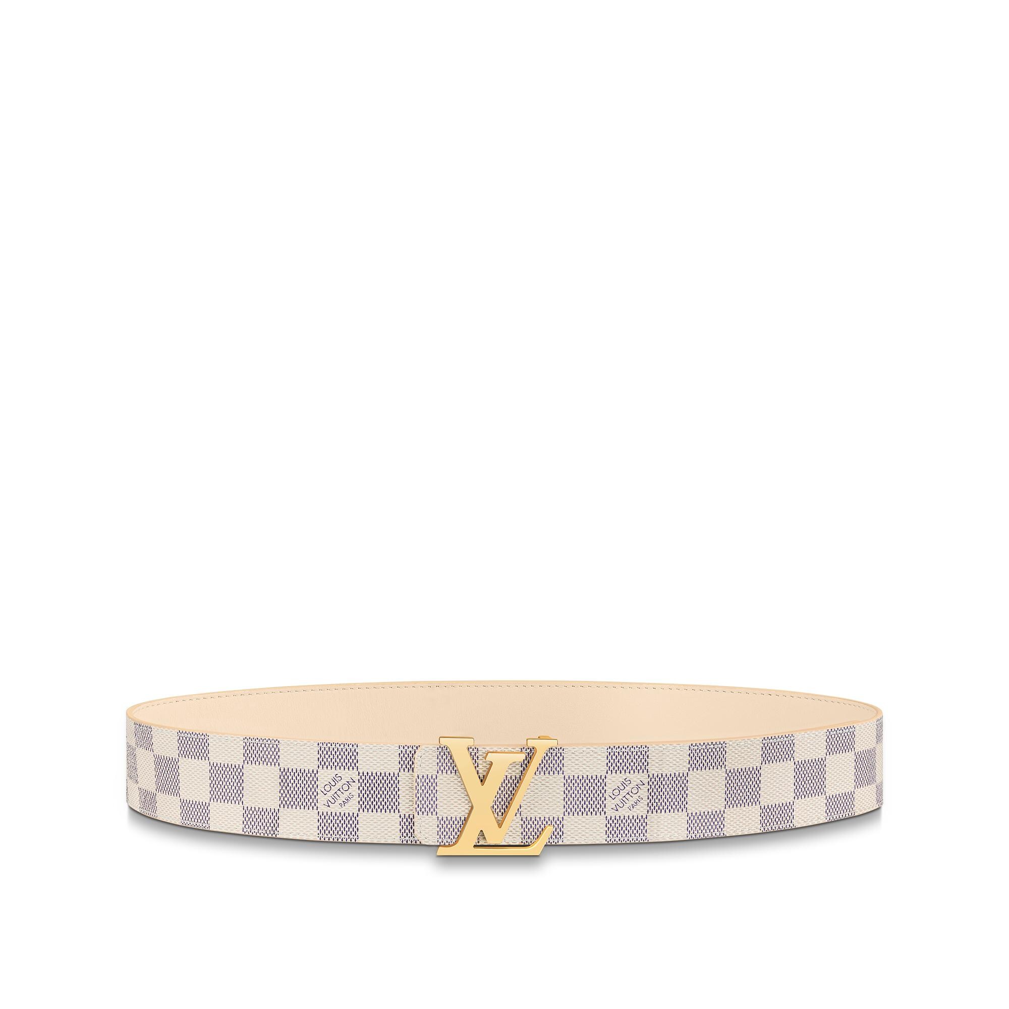 Ceinture LV Initiales 40 mm réversible Toile Damier Azur Femme Accessoires Ceintures | LOUIS VUITTON (Zoom produit)