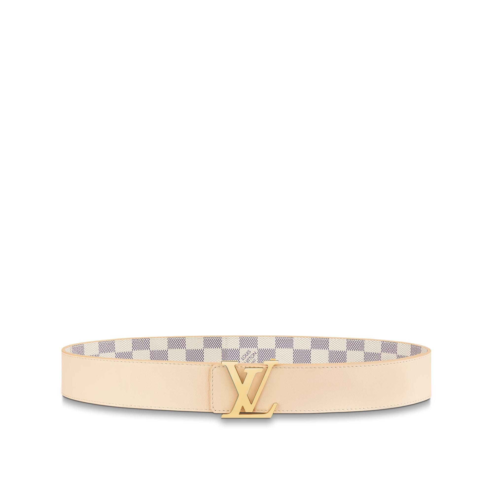 Ceinture LV Initiales 40 mm réversible Toile Damier Azur Femme Accessoires Ceintures | LOUIS VUITTON (Zoom produit)