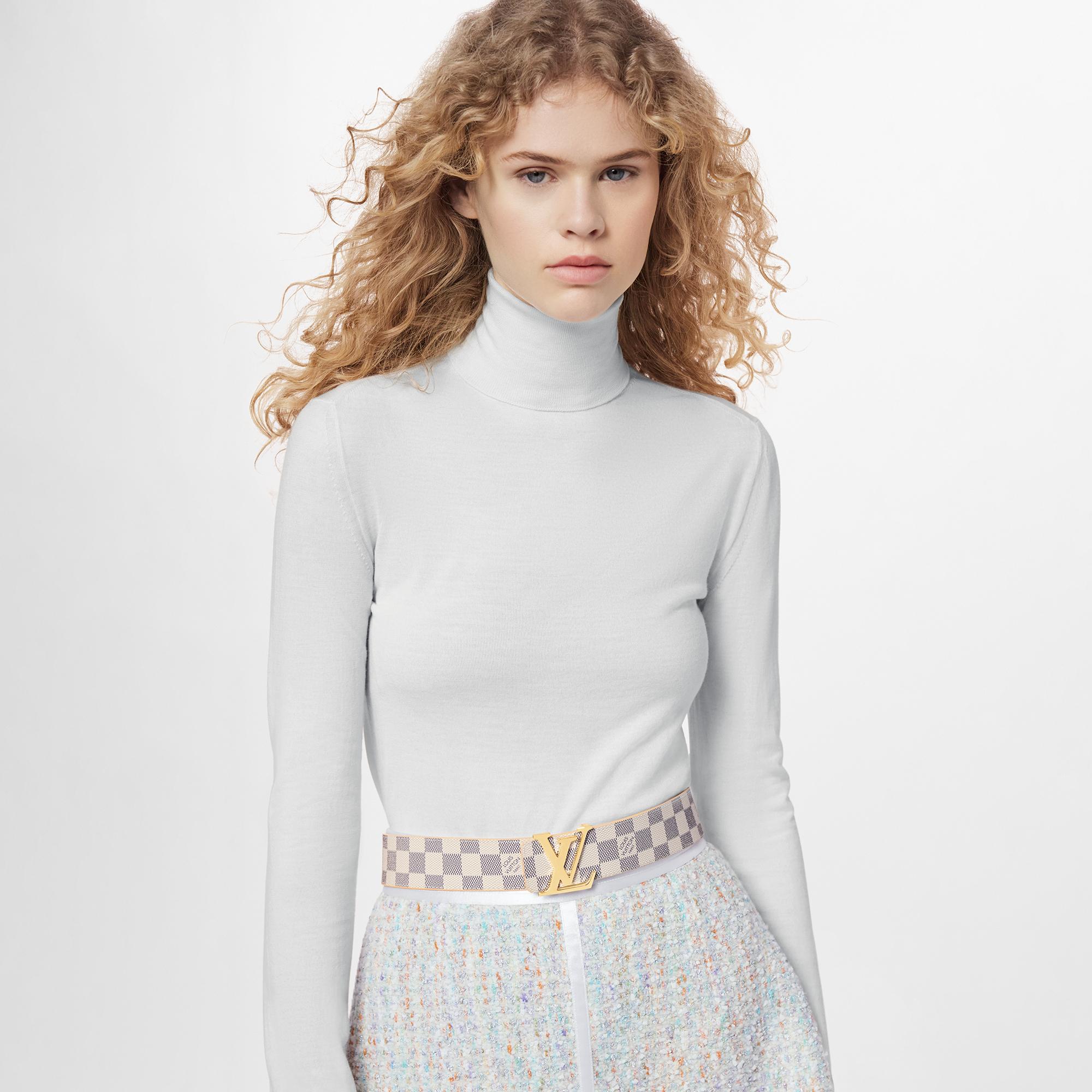 Ceinture LV Initiales 40 mm réversible Toile Damier Azur Femme Accessoires Ceintures | LOUIS VUITTON (Zoom produit)