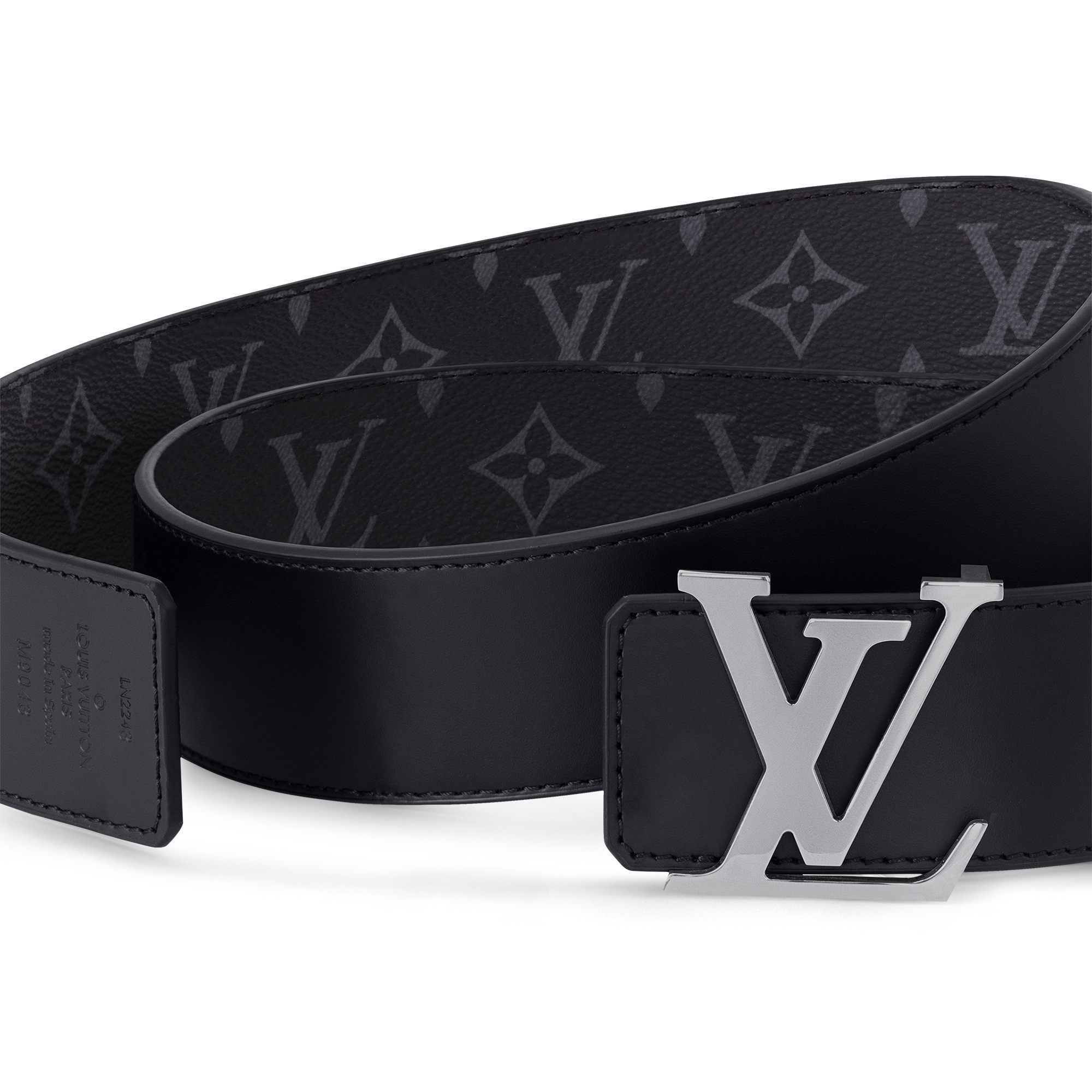 Ceinture LV Initiales 40 mm Réversible Toile Monogram Éclipse Homme Accessoires Ceintures | LOUIS VUITTON (Zoom produit)