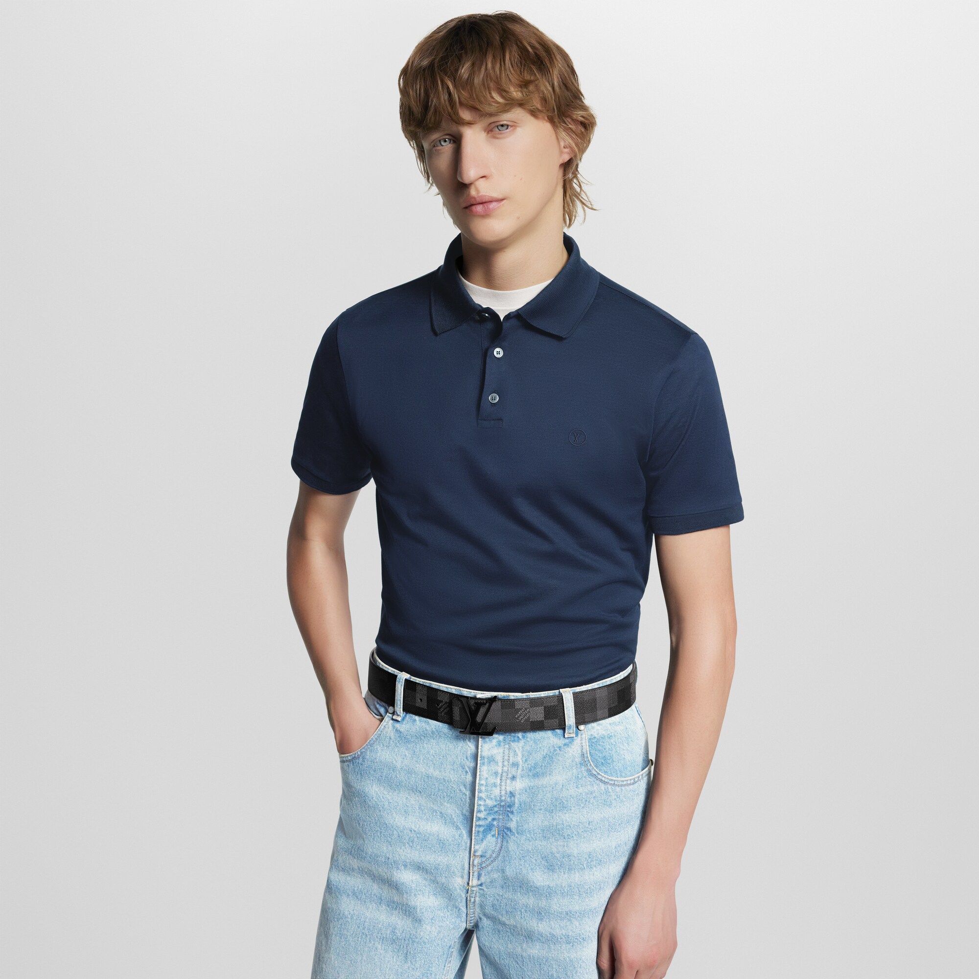 Ceinture LV Initiales Damoflage 40 mm réversible Damoflage Homme Accessoires Ceintures | LOUIS VUITTON (Zoom produit)