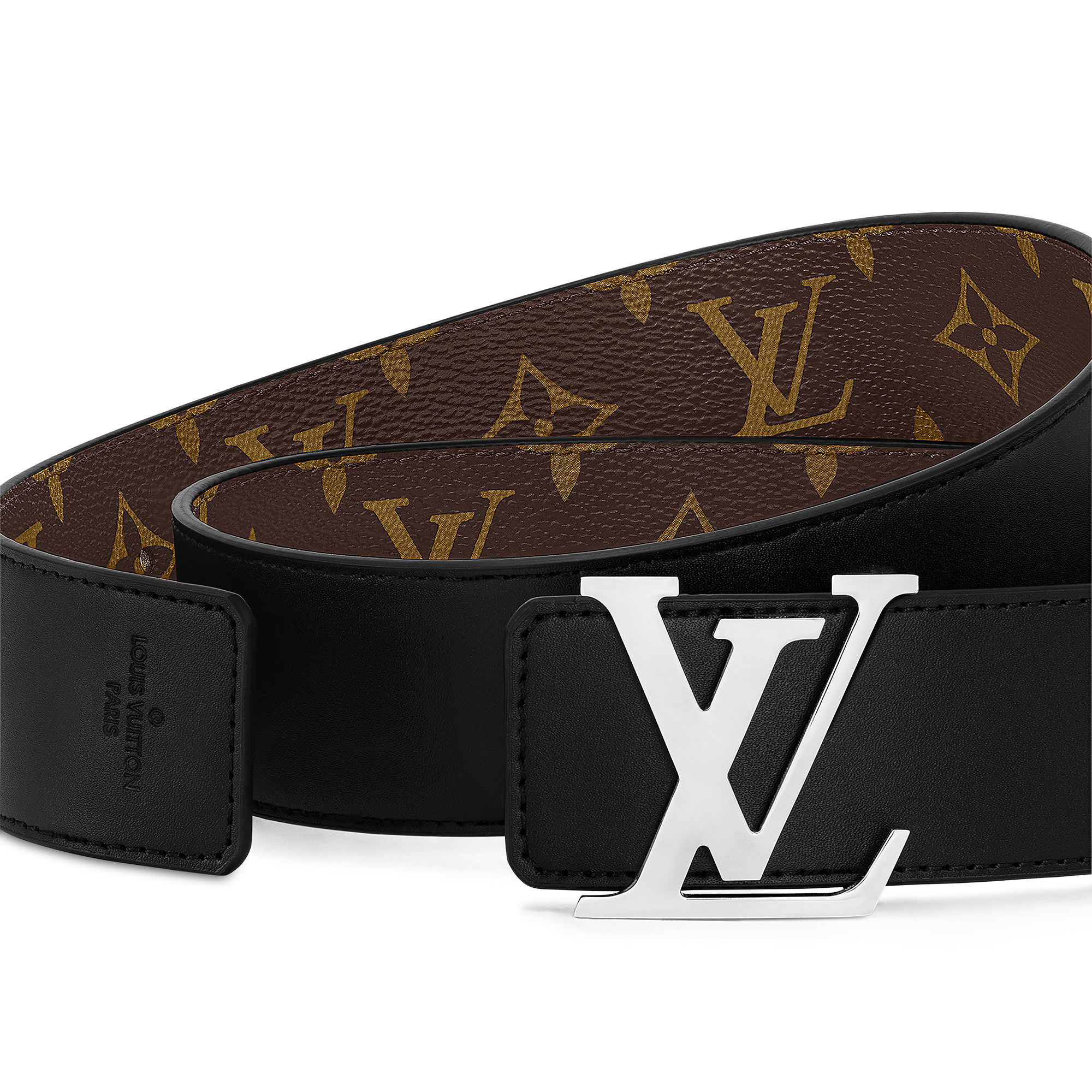Ceinture LV Initiales Réversible Monogram Toile Monogram Macassar Homme Accessoires Ceintures | LOUIS VUITTON (Zoom produit)