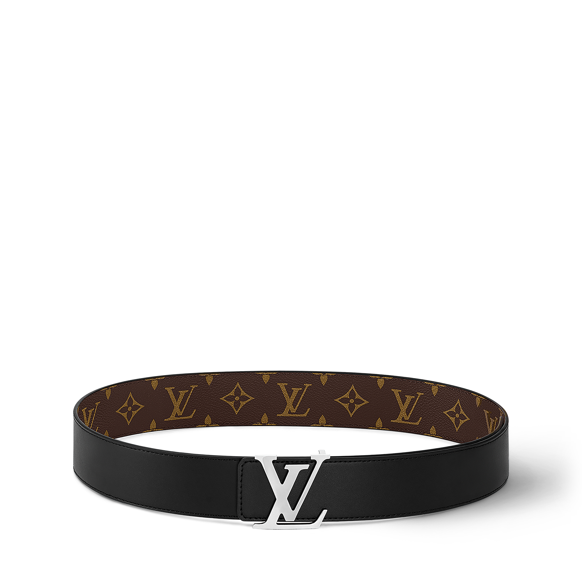 Ceinture LV Initiales Réversible Monogram Toile Monogram Macassar Homme Accessoires Ceintures | LOUIS VUITTON (Zoom produit)