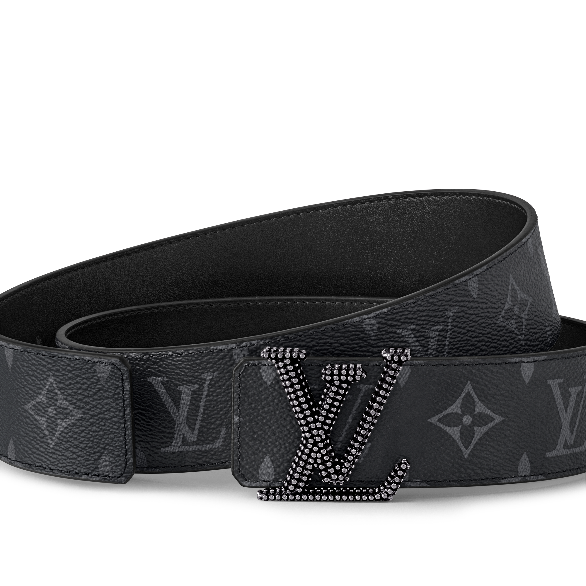 Ceinture LV Initiales Studs 40 mm réversible Toile Monogram Éclipse Homme Accessoires Ceintures | LOUIS VUITTON (Zoom produit)