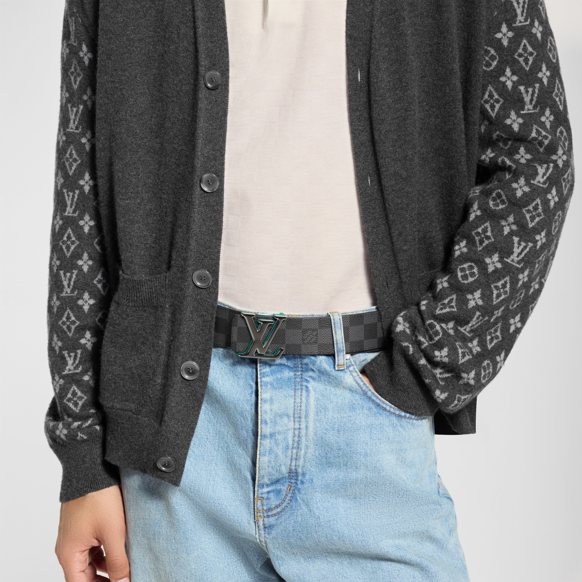 Ceinture LV Optic Damier Graphite 40 mm réversible  Homme Accessoires Ceintures | LOUIS VUITTON (Zoom produit)