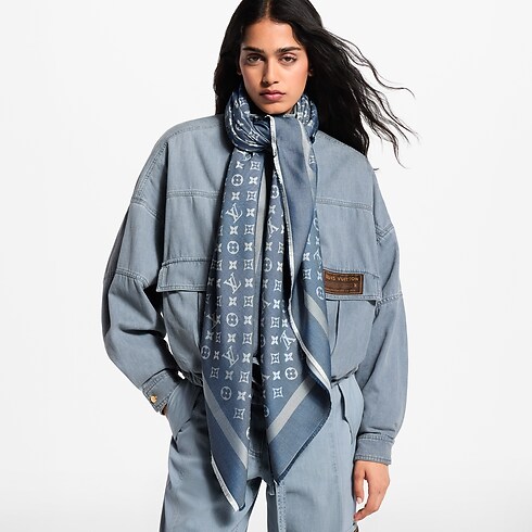 Châle Monogram Denim S00 Femme Accessoires Châles | LOUIS VUITTON (Zoom produit)