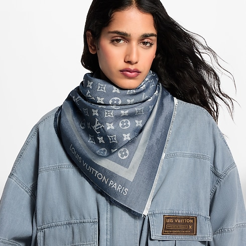 Châle Monogram Denim S00 Femme Accessoires Châles | LOUIS VUITTON (Zoom produit)