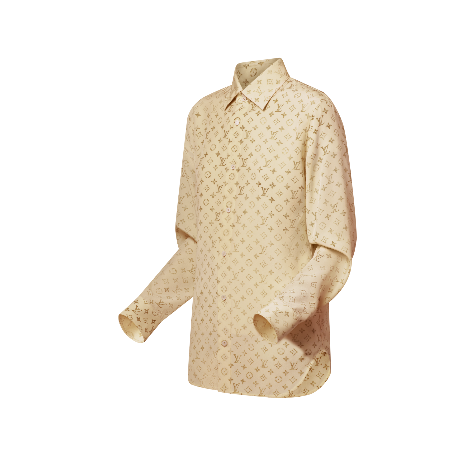 Chemise à Monogram délavé en soie  Femme Prêt-à-porter Hauts | LOUIS VUITTON (Zoom produit)