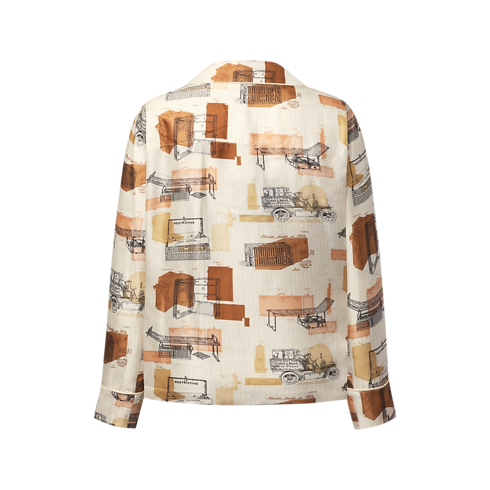 Chemise de pyjama à imprimé malle Femme Prêt-à-porter Tops et chemises | LOUIS VUITTON (Zoom produit)