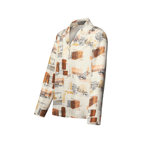 Chemise de pyjama à imprimé malle Femme Prêt-à-porter Tops et chemises | LOUIS VUITTON (Zoom produit)