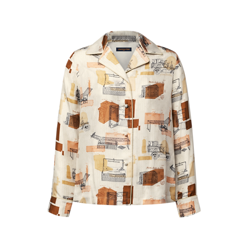 Chemise de pyjama à imprimé malle Femme Prêt-à-porter Tops et chemises | LOUIS VUITTON (Zoom produit)