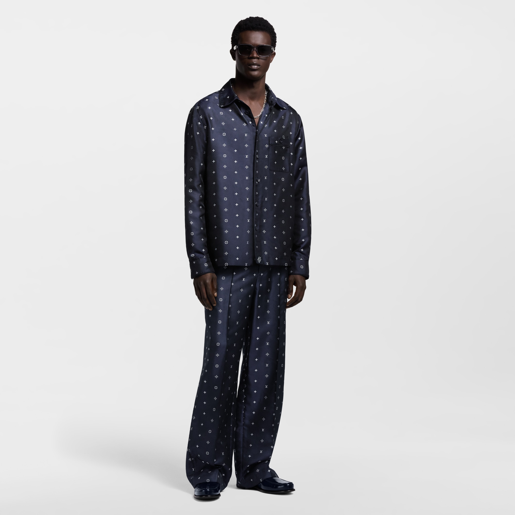 Chemise de pyjama Monogram en soie Prêt-à-porter de luxe Homme
