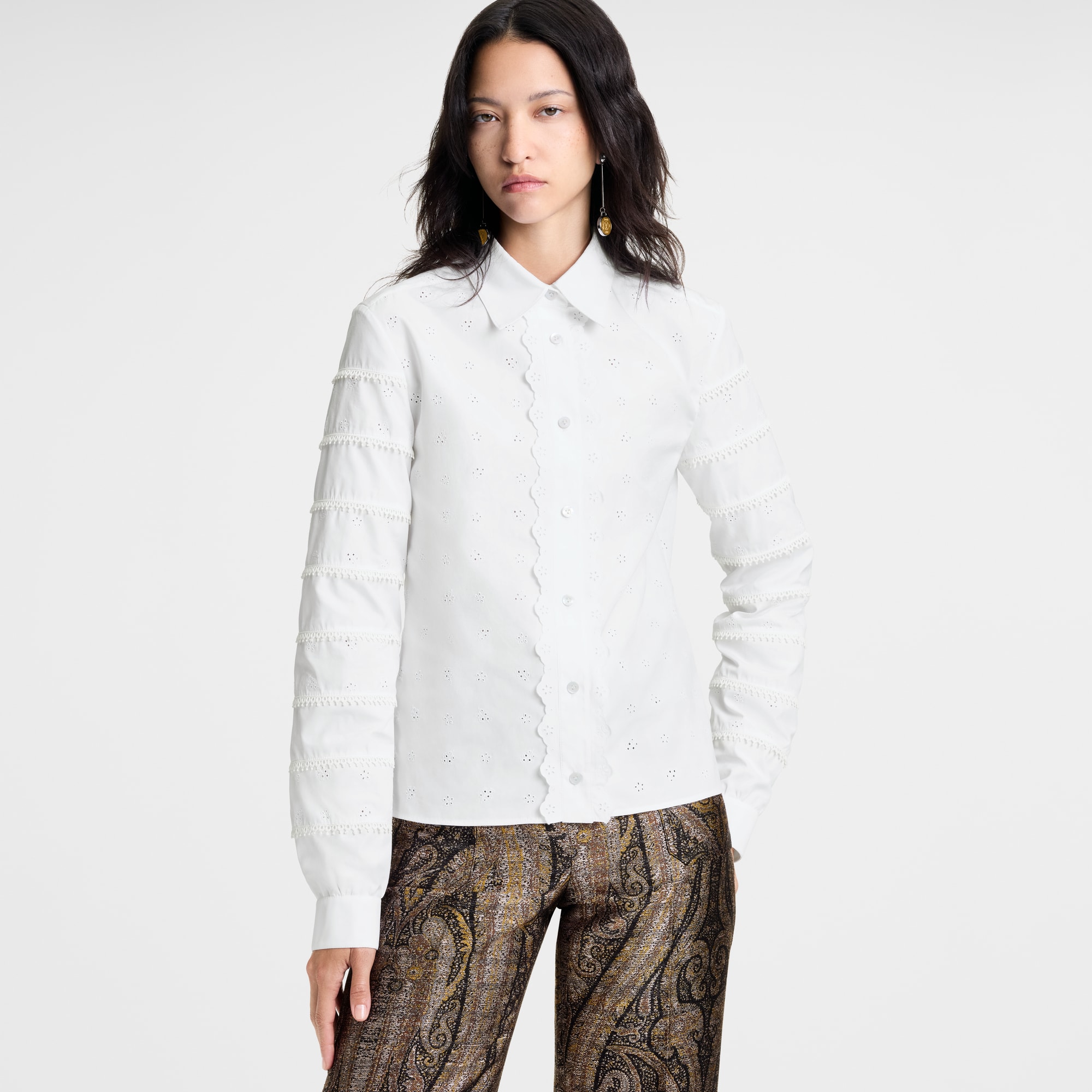 Chemise en broderie anglaise  Femme Prêt-à-porter Hauts | LOUIS VUITTON (Zoom produit)