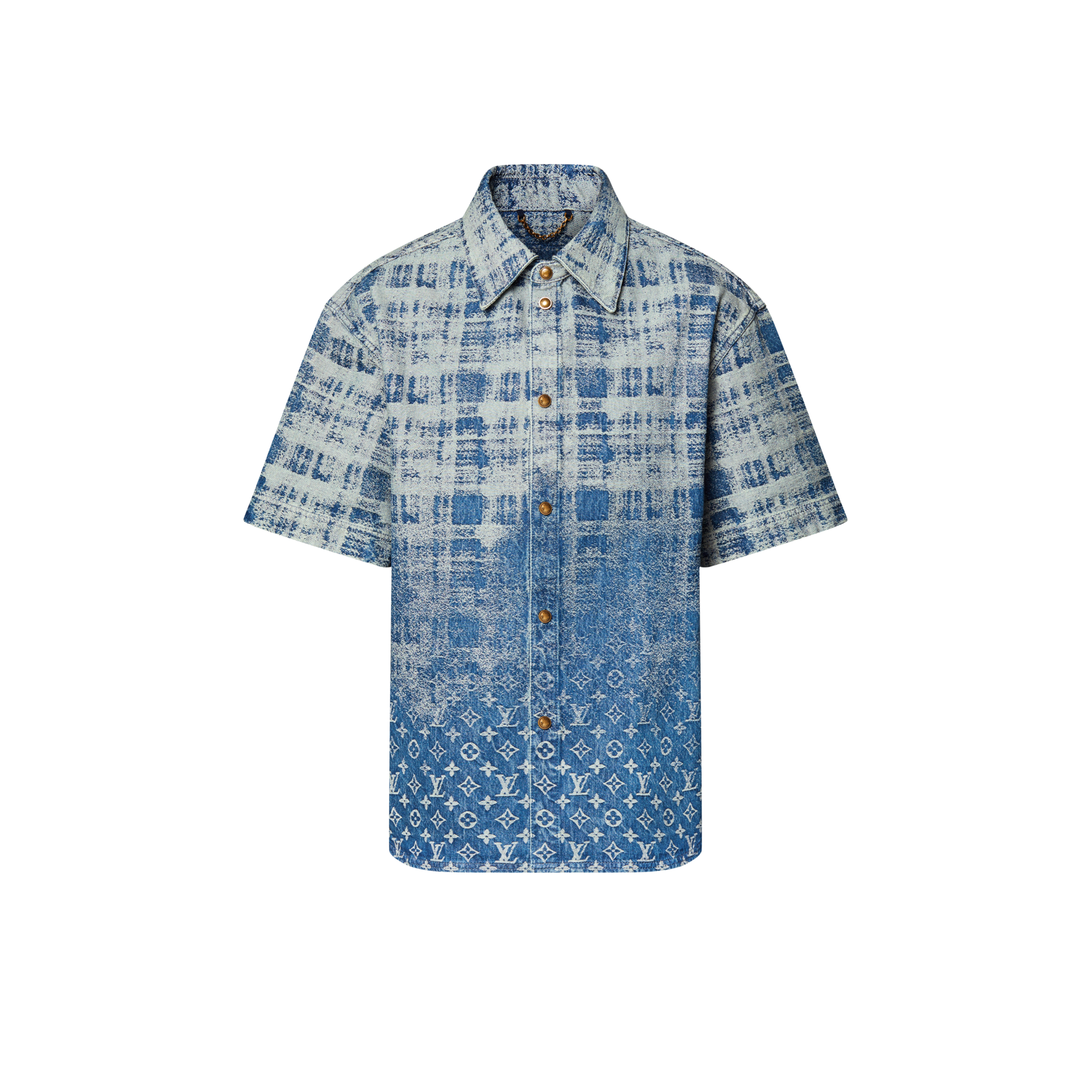Chemise en denim à manches courtes  Homme Prêt-à-porter Chemises | LOUIS VUITTON (Zoom produit)