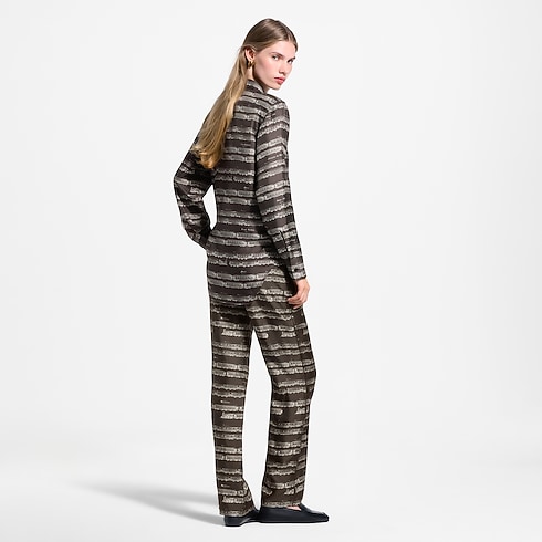 Chemise en soie à imprimé train Femme Prêt-à-porter Tops et chemises | LOUIS VUITTON (Zoom produit)