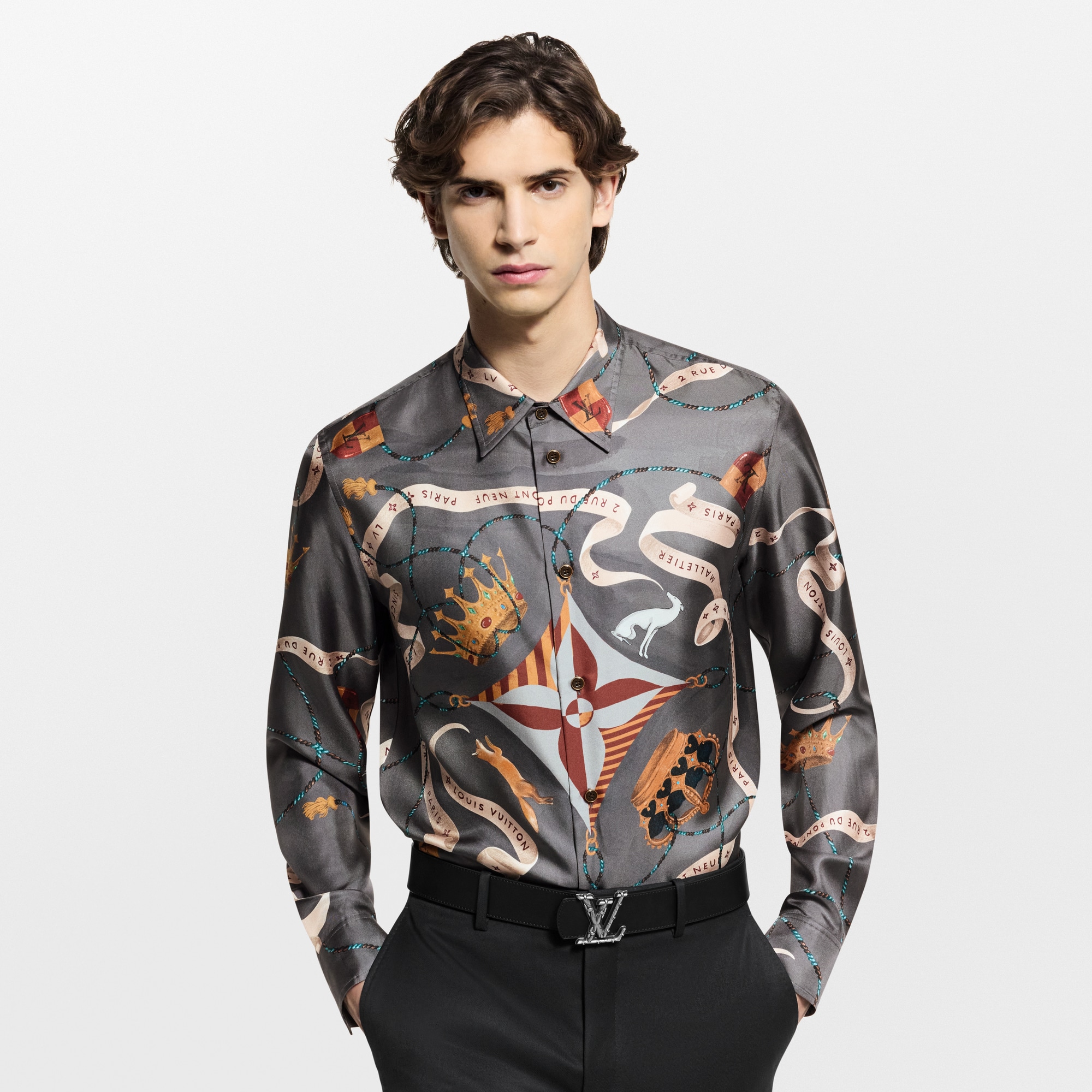 Chemise De Noël Pour Homme - Taille L, Col Boutonné, Coupe Décontractée, Neuve Avec étiquette