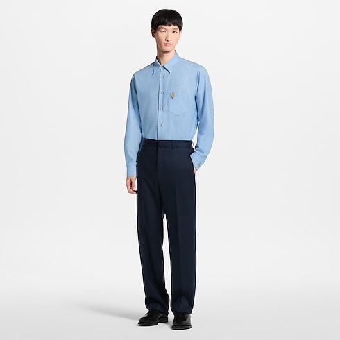 Chemise jacquard à manches longues en coton et cachemire Homme Prêt-à-porter Tout le prêt-à-porter | LOUIS VUITTON (Zoom produit)
