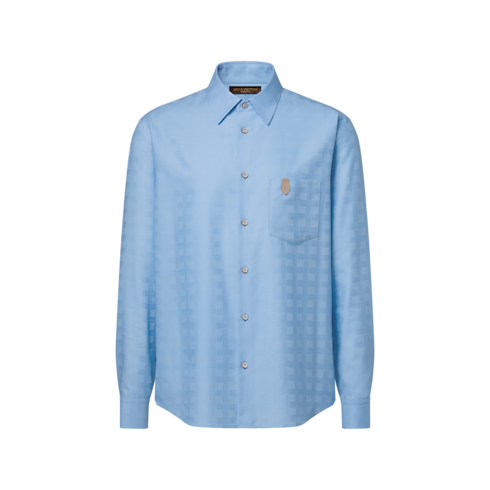 Chemise jacquard à manches longues en coton et cachemire Homme Prêt-à-porter Tout le prêt-à-porter | LOUIS VUITTON (Zoom produit)