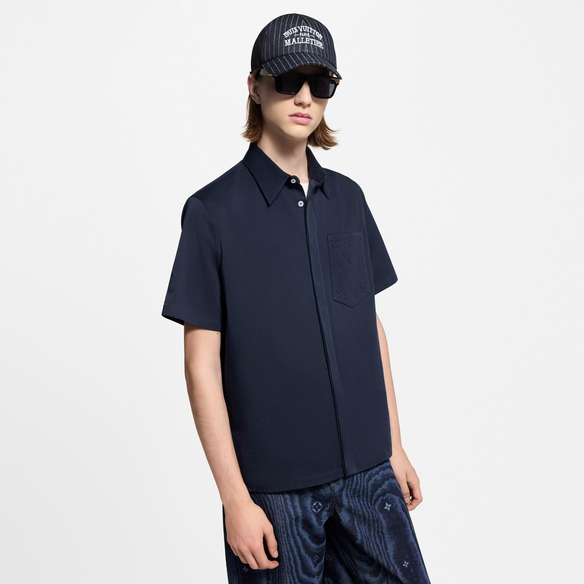 Chemise Volcom Moderne Manches Courtes Homme Taille S - Motif Géométrique Bleu