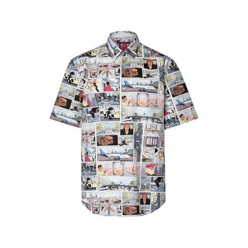 Chemise manches courtes en popeline vue de face