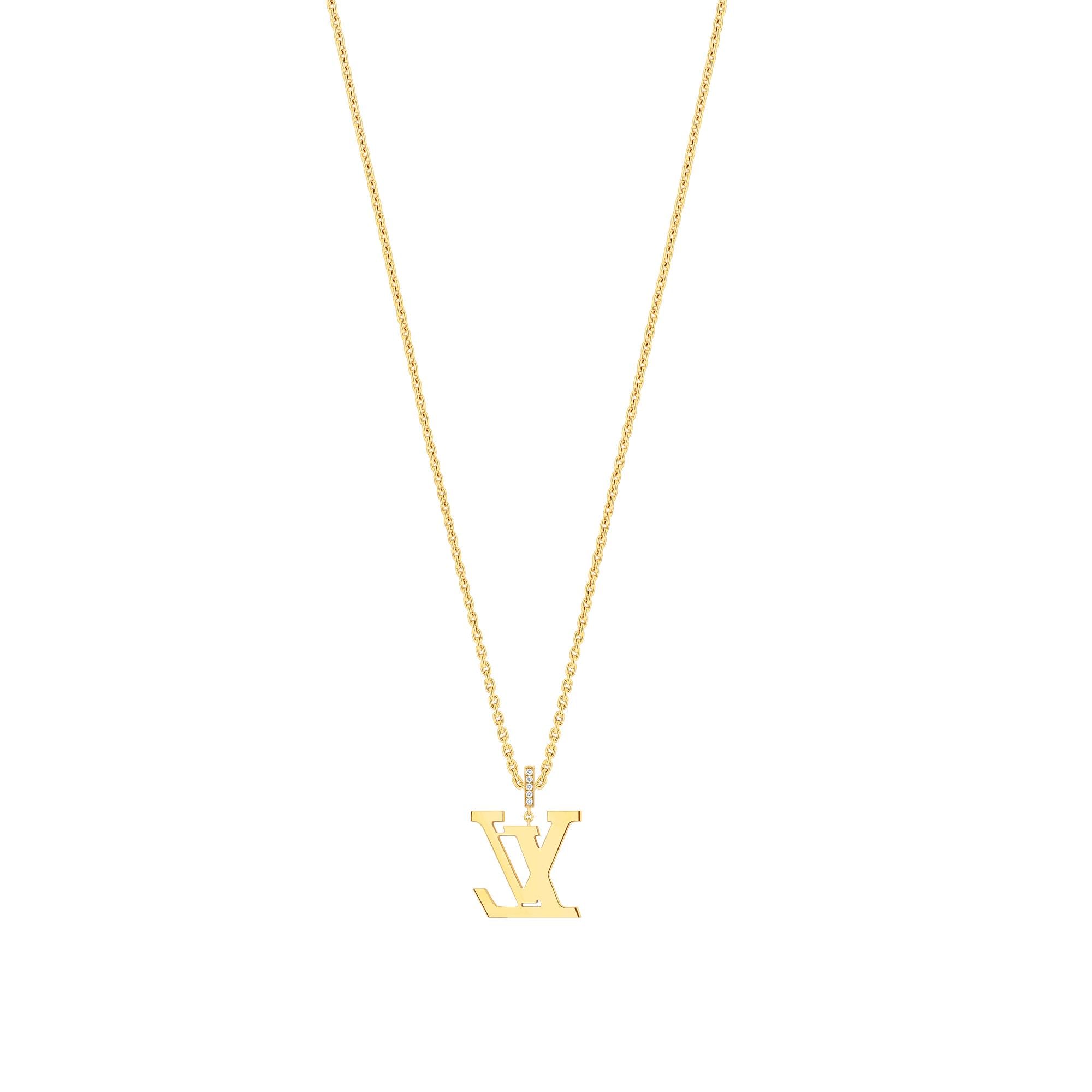 Collier grand pendentif LV, or jaune et diamants  Joaillerie Catégories Colliers et pendentifs | LOUIS VUITTON (Zoom produit)