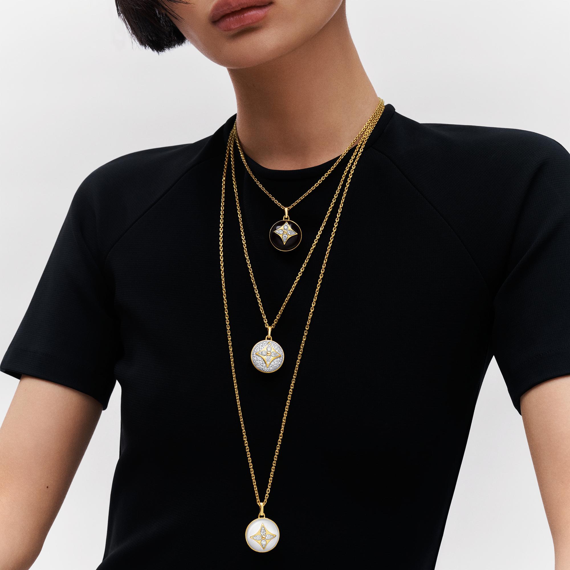 Collier médaillon B Blossom, or jaune 
