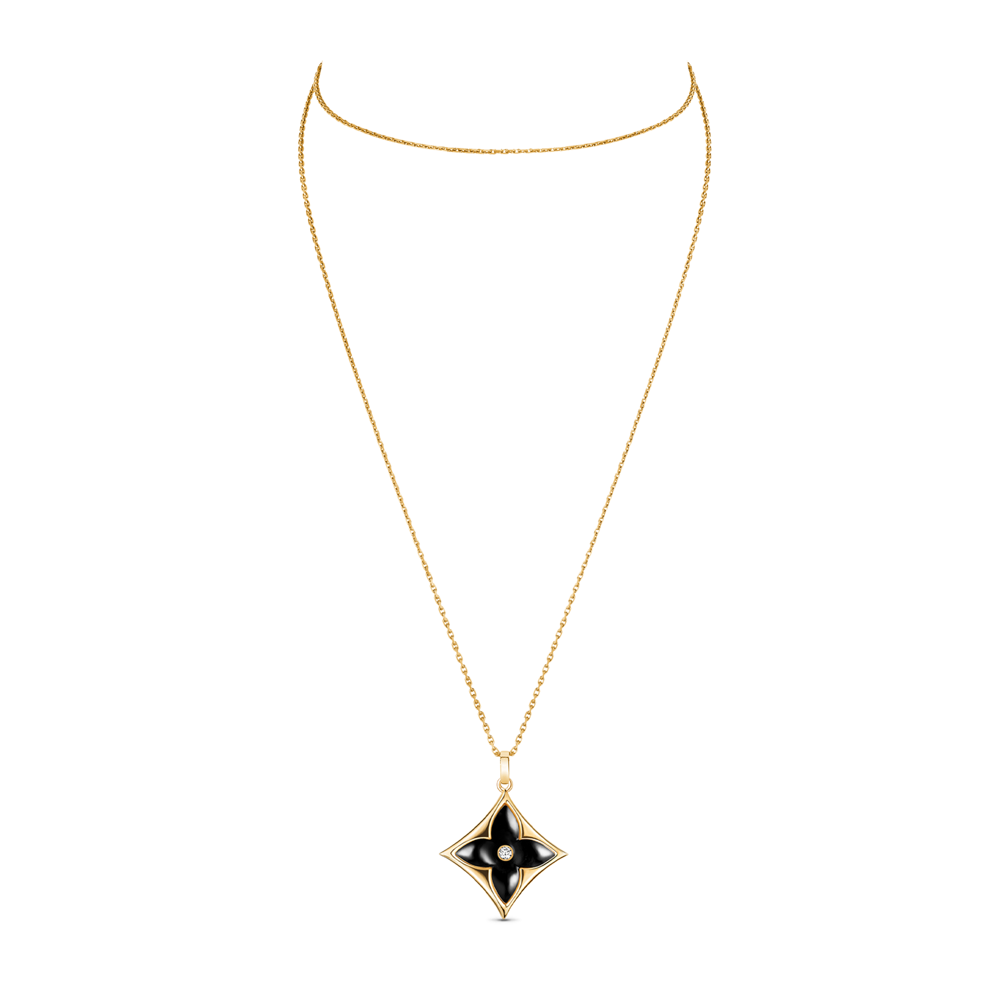 Collier médaillon XL Color Blossom, or jaune, onyx et diamant  Joaillerie Catégories Colliers et pendentifs | LOUIS VUITTON (Zoom produit)