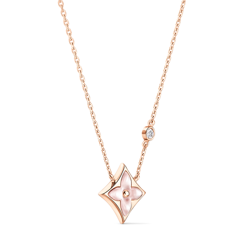 Collier pendentif Color Blossom BB, or rose, nacre rose et diamant Joaillerie Catégories Toute la joaillerie | LOUIS VUITTON (Zoom produit)